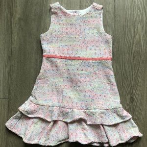 Janie and Jack Tweed Pastel Rainbow Dress